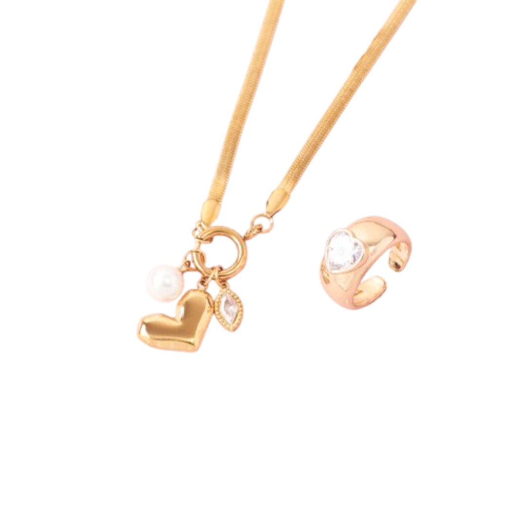 Hearts on Trial Necklace and Ring Combo