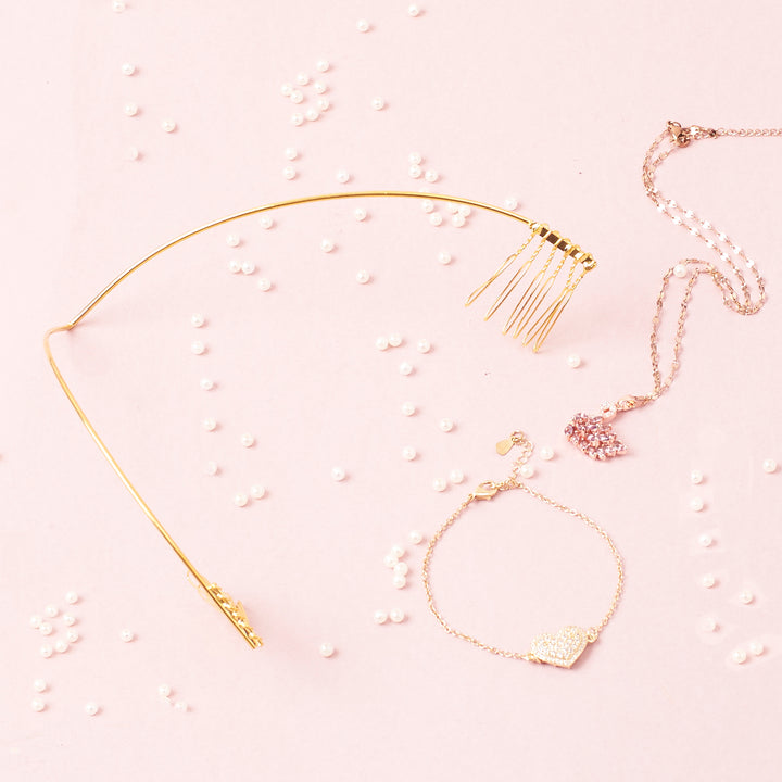Cupid’s Conspiracy Hair Accessory,Bracelet and Necklace Combo