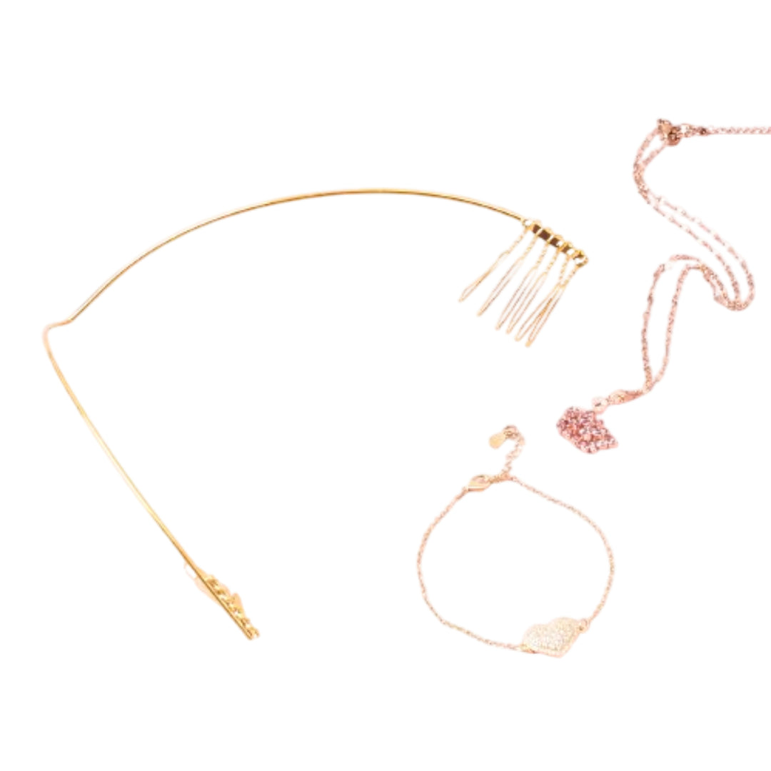 Cupid’s Conspiracy Hair Accessory,Bracelet and Necklace Combo