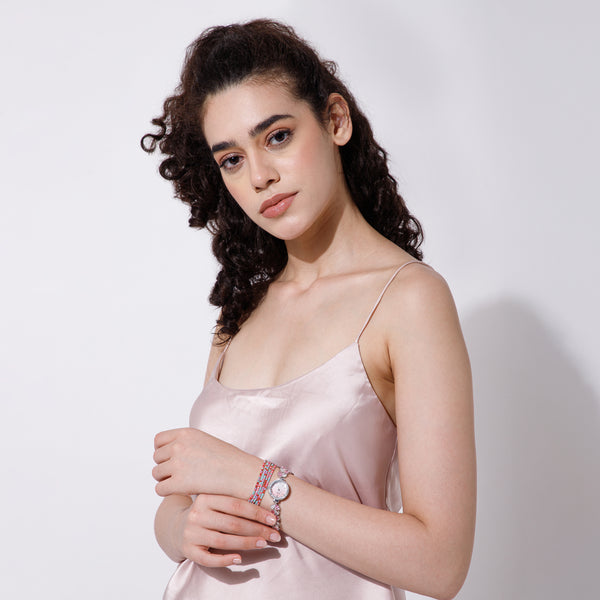 Stack in Style Crystal Watch and Set of 5 Bracelet Combo