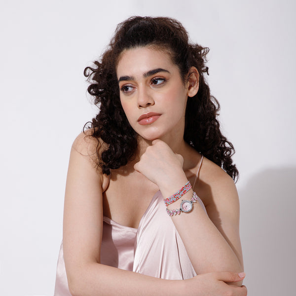 Stack in Style Crystal Watch and Set of 5 Bracelet Combo