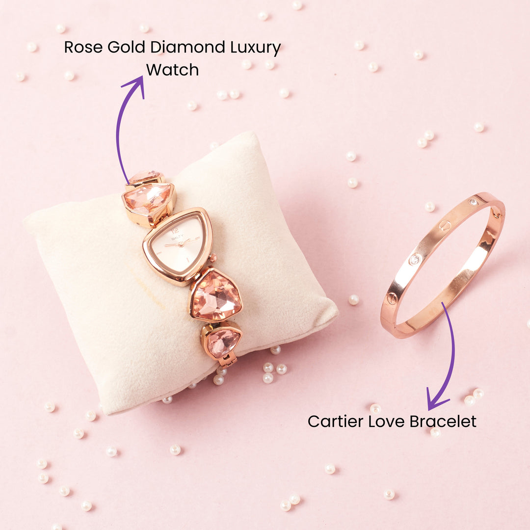 Rosé Romance Watch and Bracelet Duo