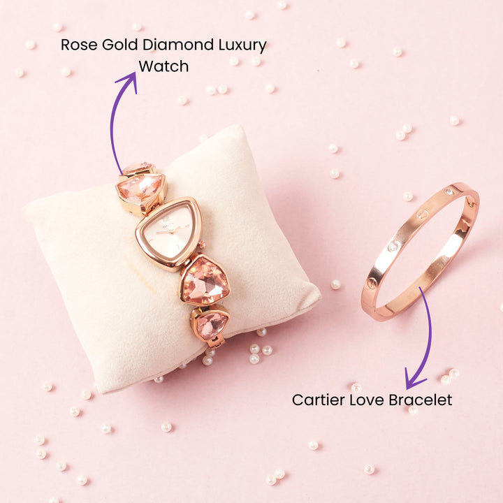 Rosé Romance Watch and Bracelet Duo