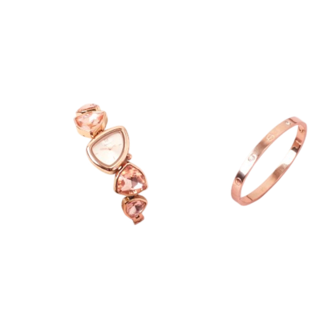 Rosé Romance Watch and Bracelet Duo