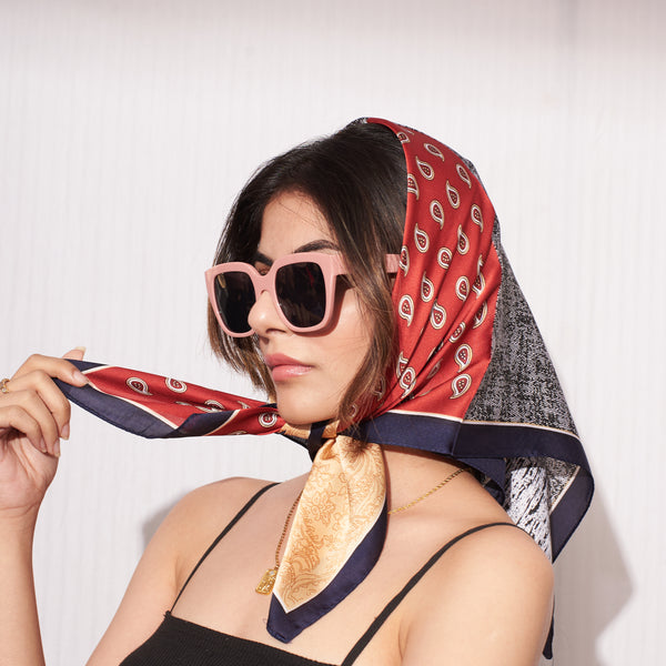 Abstract Print Square Scarf For Women