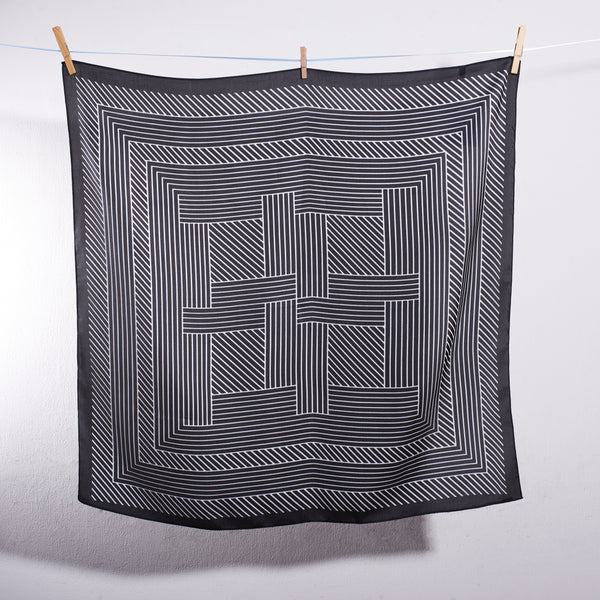 Black Striped Hair Scarf