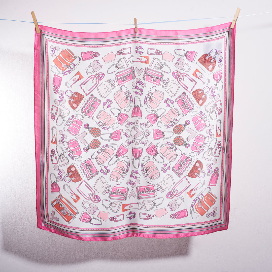 Wine & Dine Pink Printed Scarf