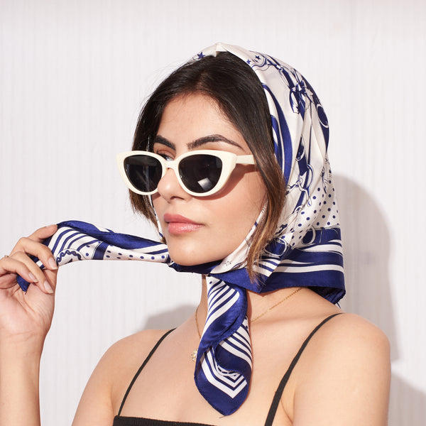 Deep Blue Tube Scarf For Women
