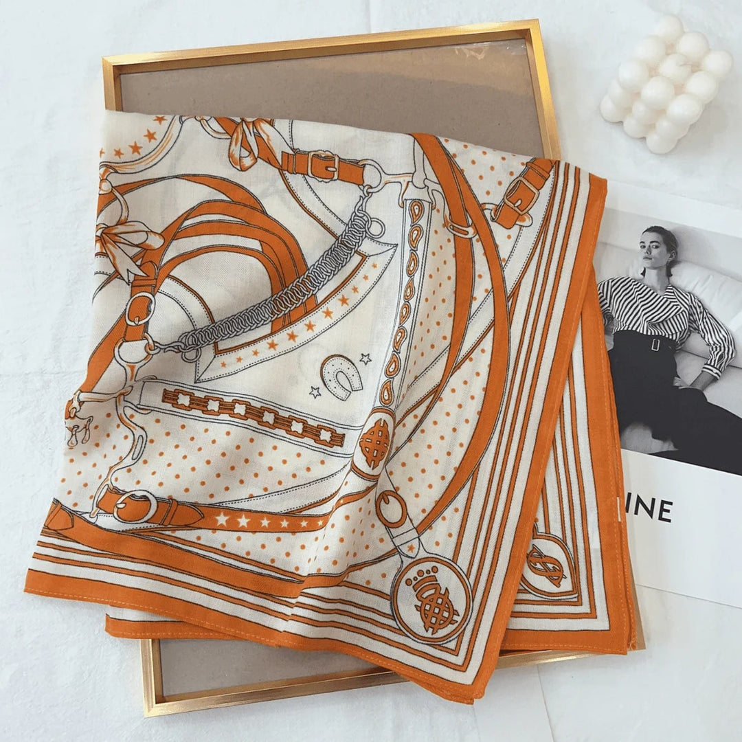 Chic Orange Silk Scarf