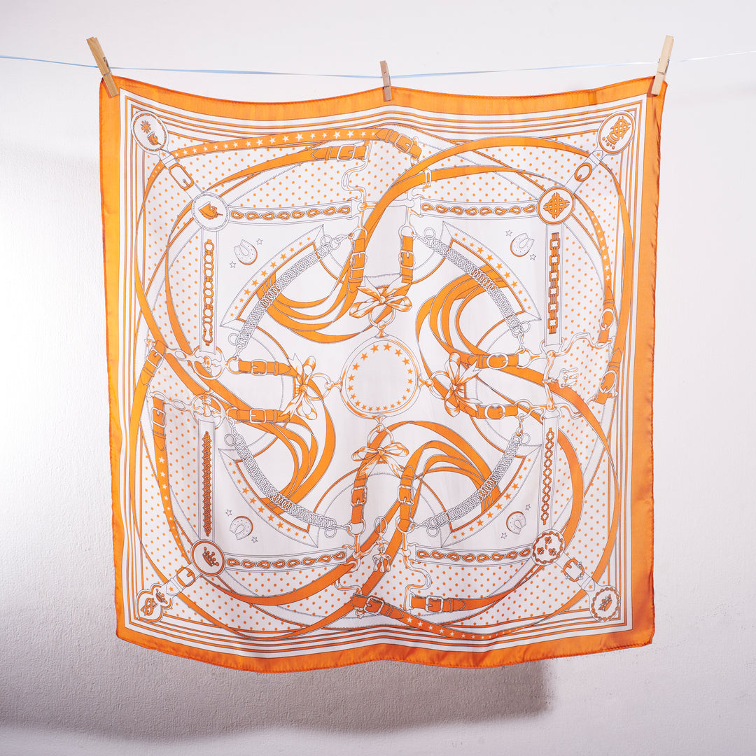 Chic Orange Silk Scarf
