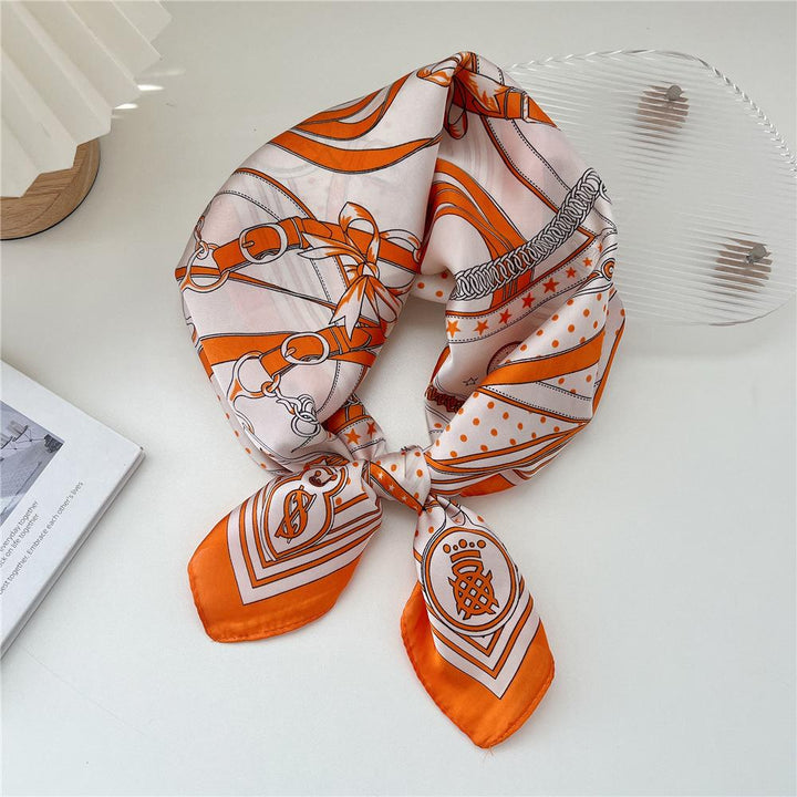 Chic Orange Silk Scarf