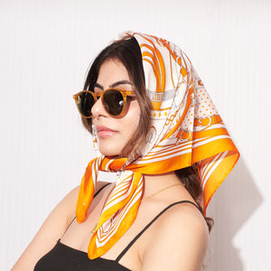 Chic Orange Silk Scarf