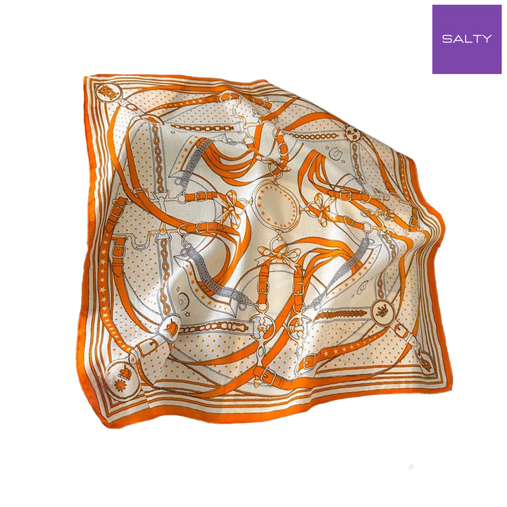 Chic Orange Silk Scarf