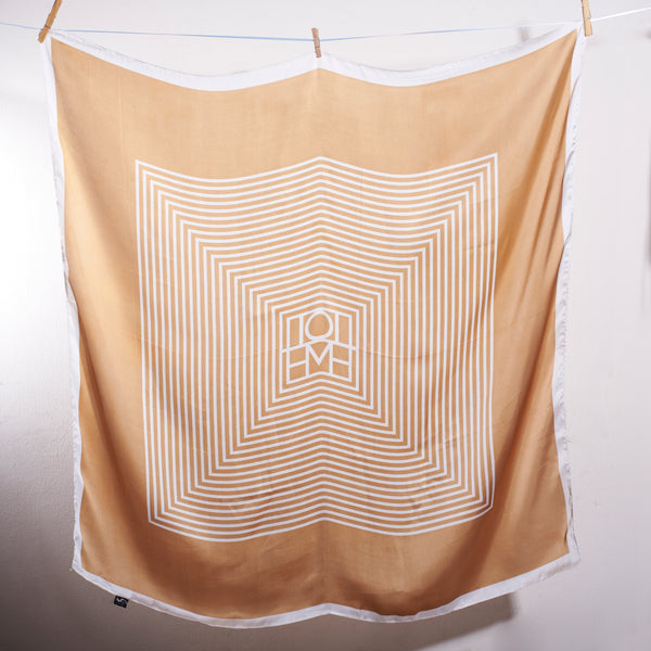 Stylish Gold Tone Striped Silk Stole