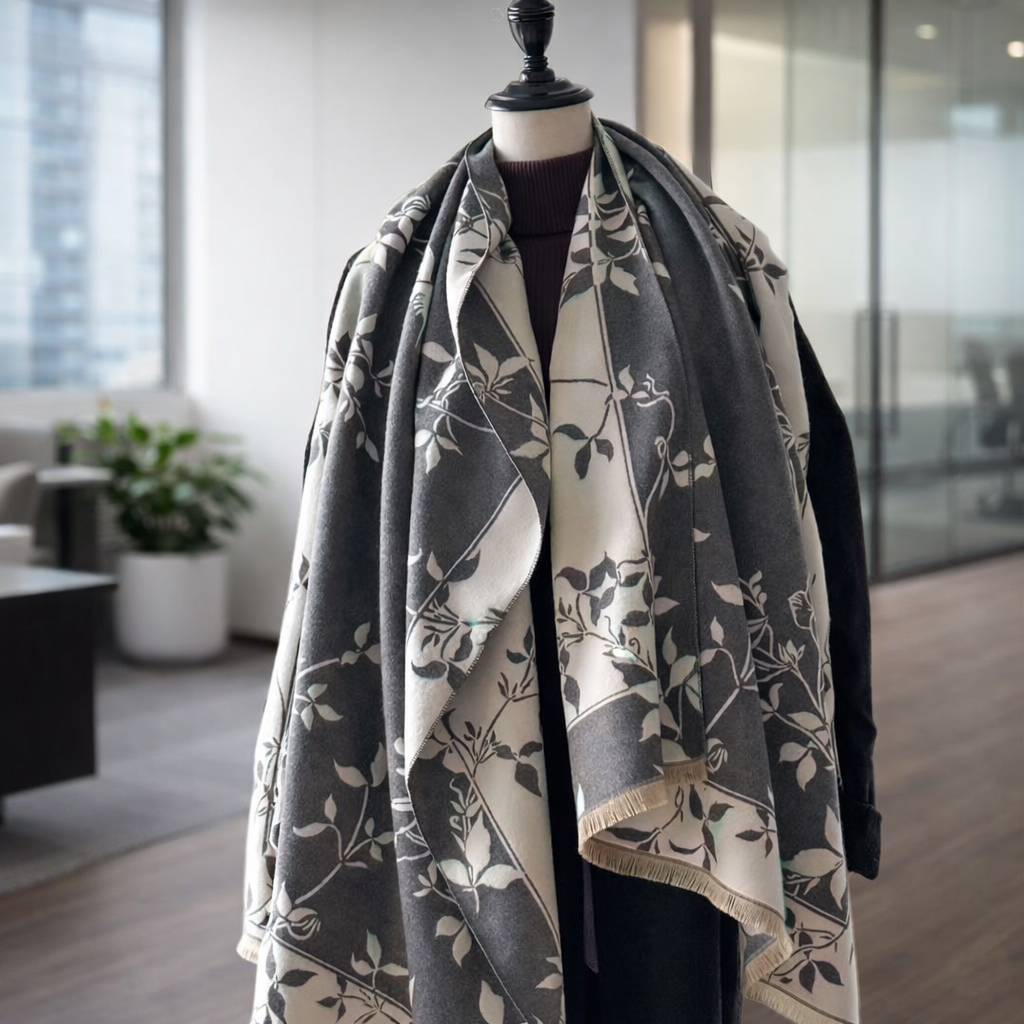 Winter Vine Reversible Shawl