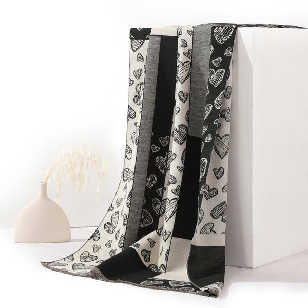 Monochrome Heartbeat Shawl