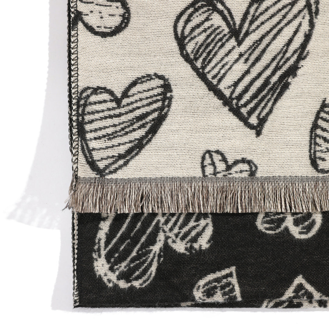 Monochrome Heartbeat Shawl
