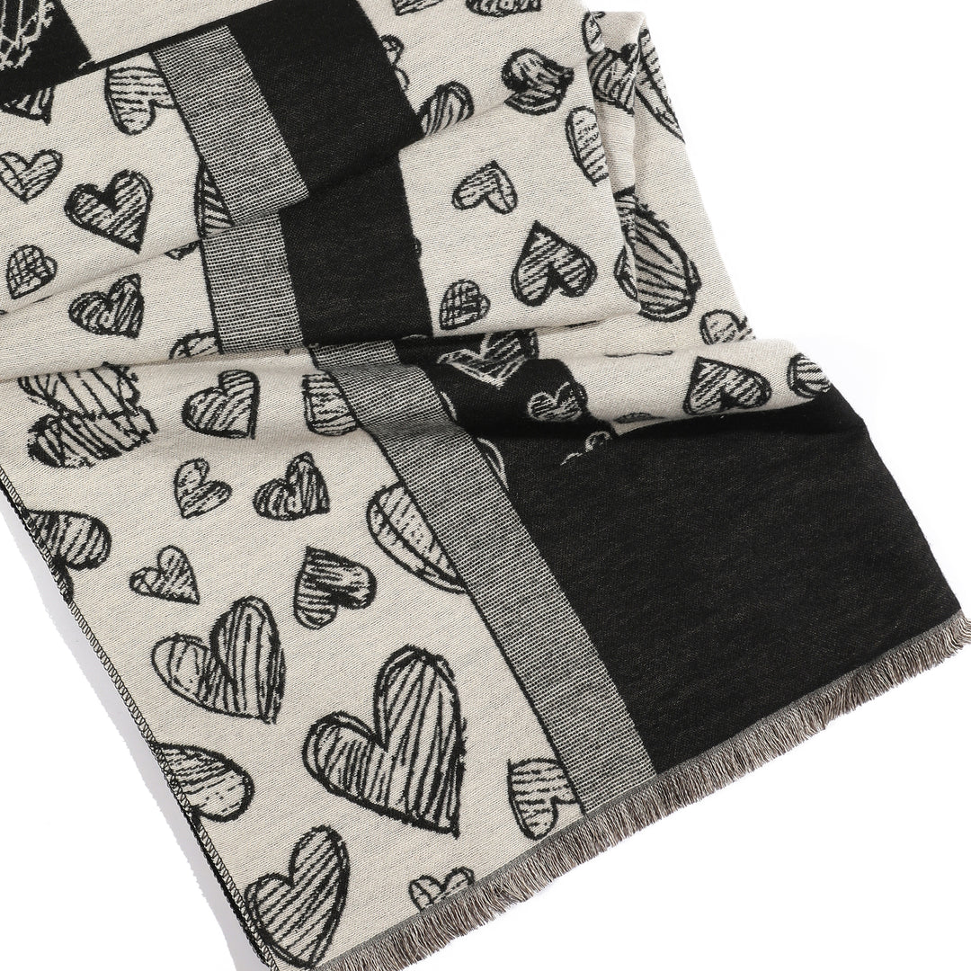 Monochrome Heartbeat Shawl