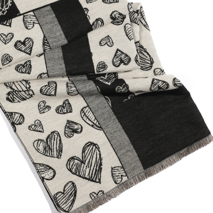 Monochrome Heartbeat Shawl