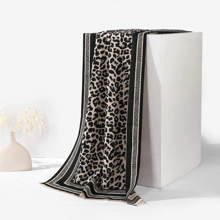 Wild Noir Statement Shawl - Black