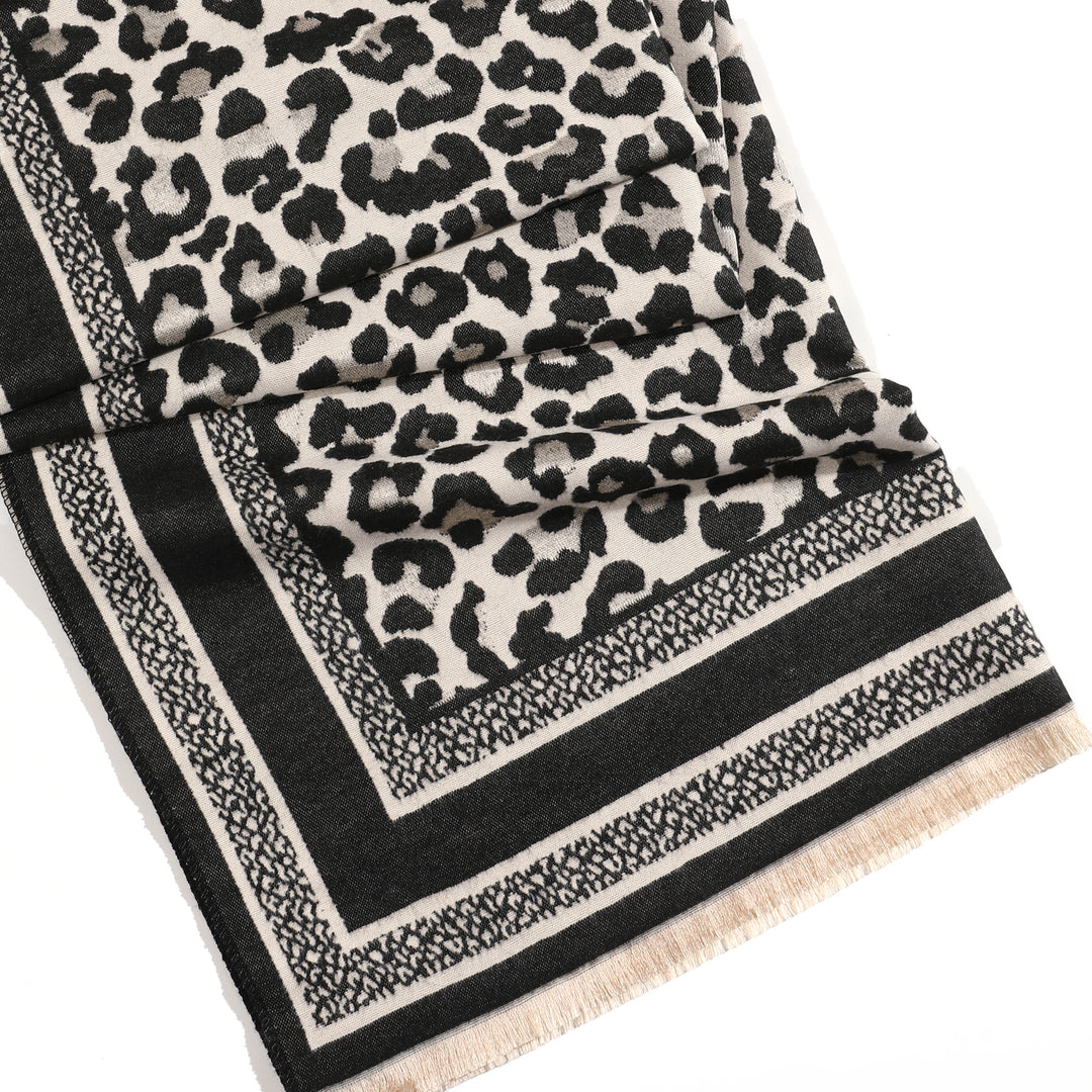 Wild Noir Statement Shawl - Black