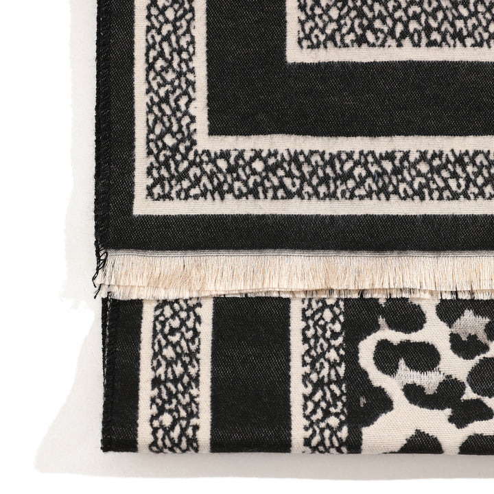 Wild Noir Statement Shawl - Black