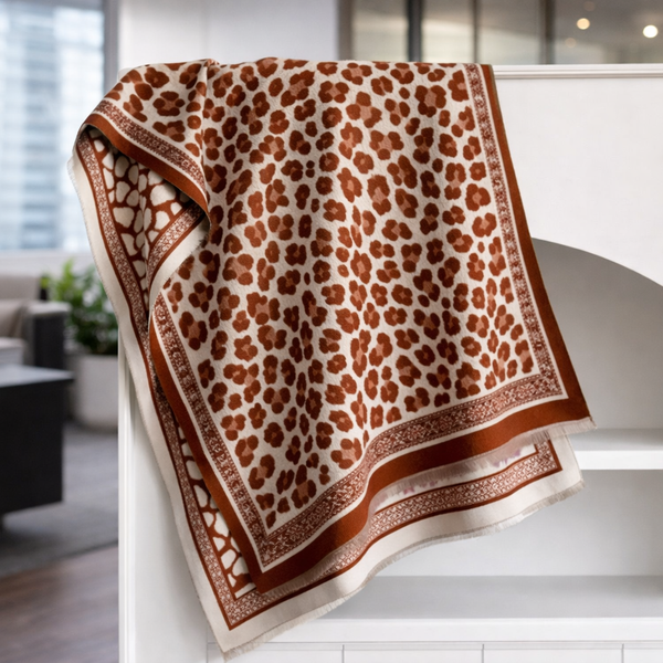 Wild Noir Statement Shawl - Maroon