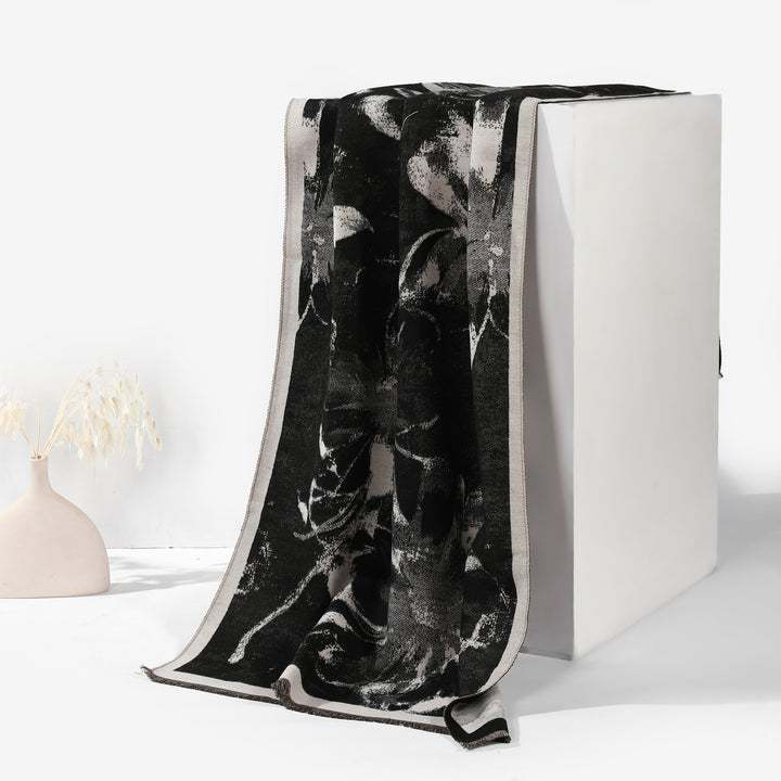 Shadow Petal Art Shawl - Black