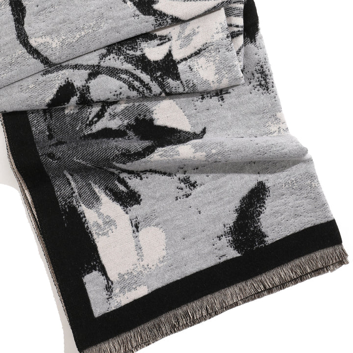 Shadow Petal Art Shawl - Black