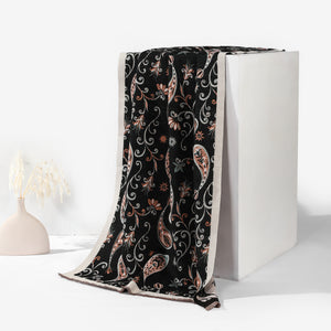 Royal Paisley Luxe Winter Scarf - Black