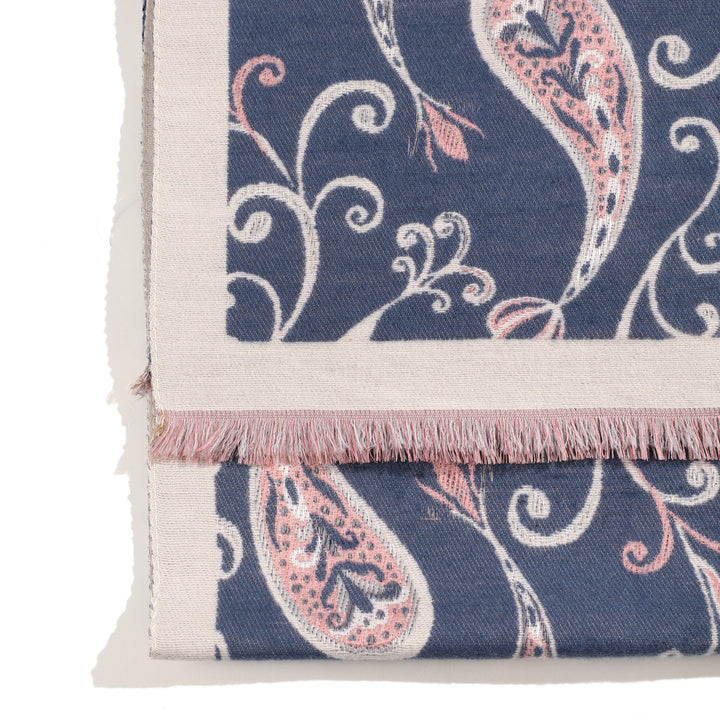 Royal Paisley Luxe Winter Scarf - Blue