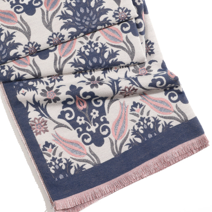 Blossom Blue Elegant Winter Scarf