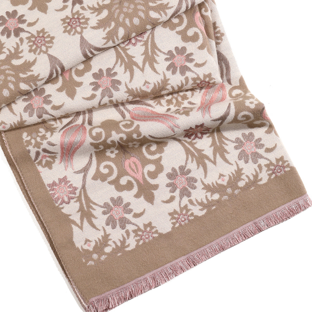 Blossom Beige Elegant Winter Scarf