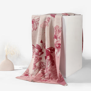 Vibrant Bloom Artistic Winter Scarf - Pink