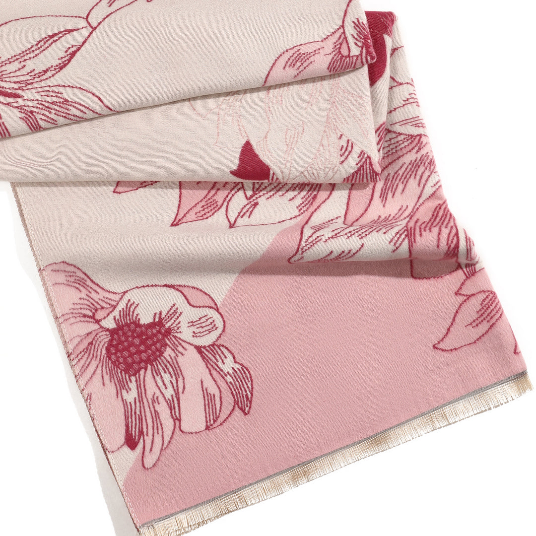 Vibrant Bloom Artistic Winter Scarf - Pink