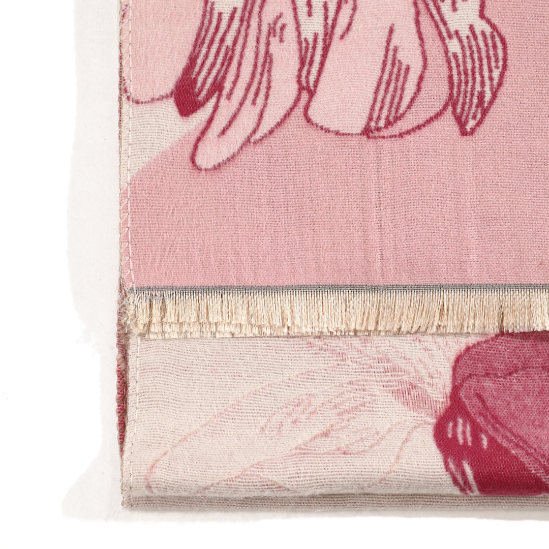 Vibrant Bloom Artistic Winter Scarf - Pink