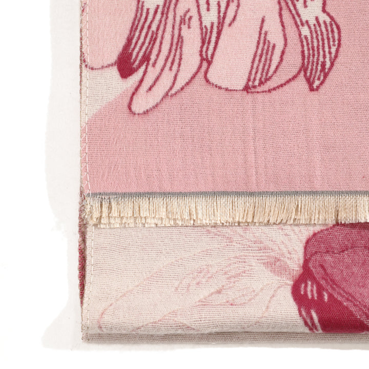 Vibrant Bloom Artistic Winter Scarf - Pink