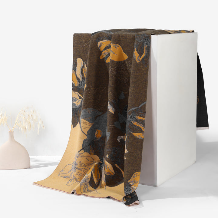 Vibrant Bloom Artistic Winter Scarf - Purple