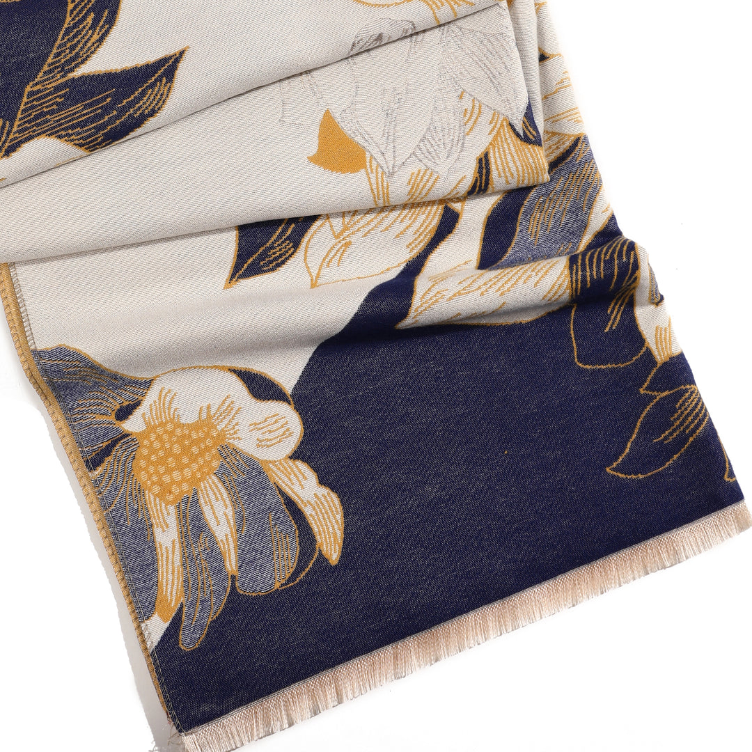 Vibrant Bloom Artistic Winter Scarf - Purple