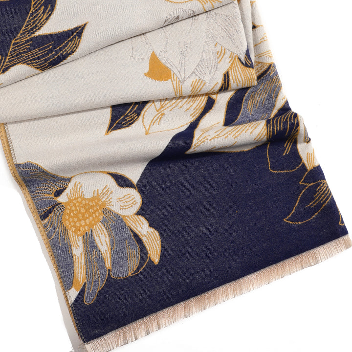 Vibrant Bloom Artistic Winter Scarf - Purple