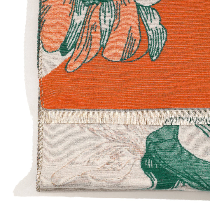 Vibrant Bloom Artistic Winter Scarf - Orange