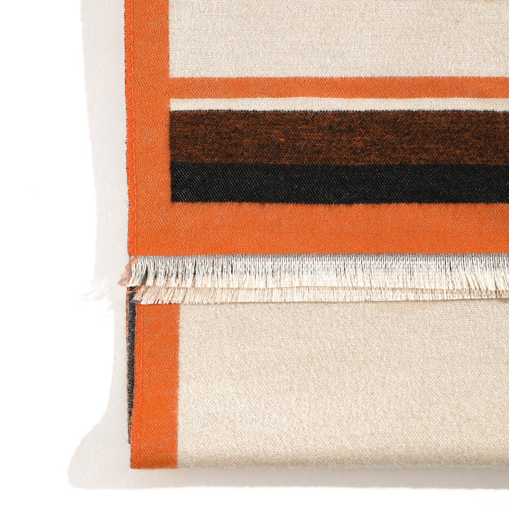 Twin Tones Equestrian Shawl- Brown