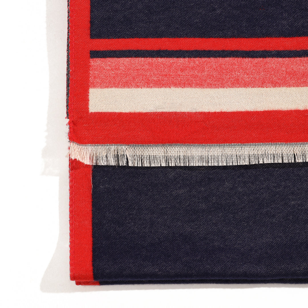 Twin Tones Equestrian Shawl- Red