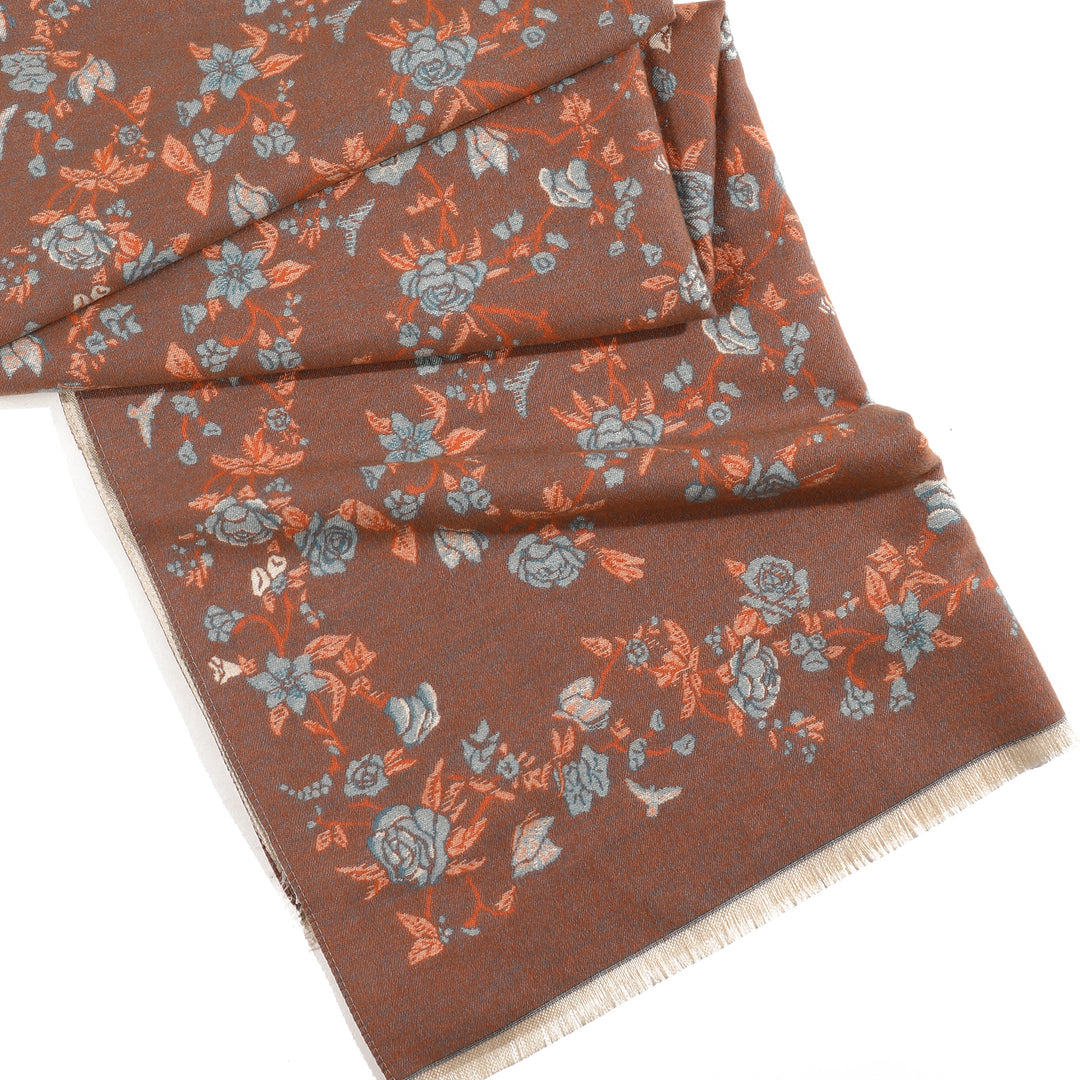 Eden Bloom Reversible Shawl - Beige