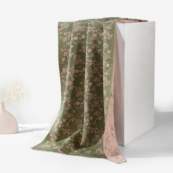 Eden Bloom Reversible Shawl - Green Pink