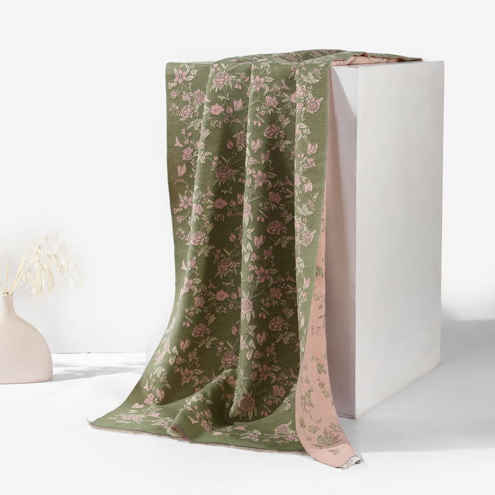 Eden Bloom Reversible Shawl - Green Pink