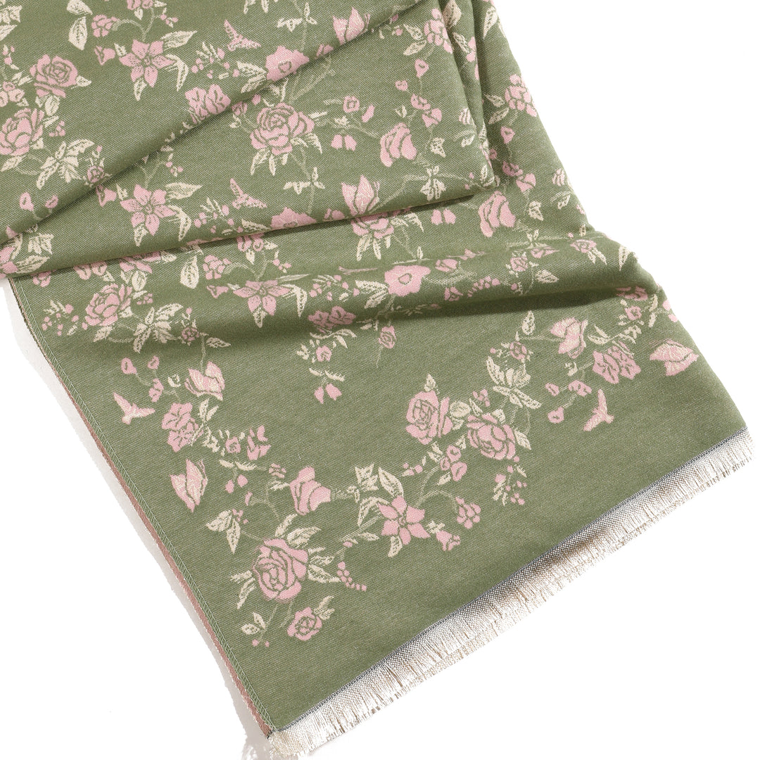 Eden Bloom Reversible Shawl - Green Pink