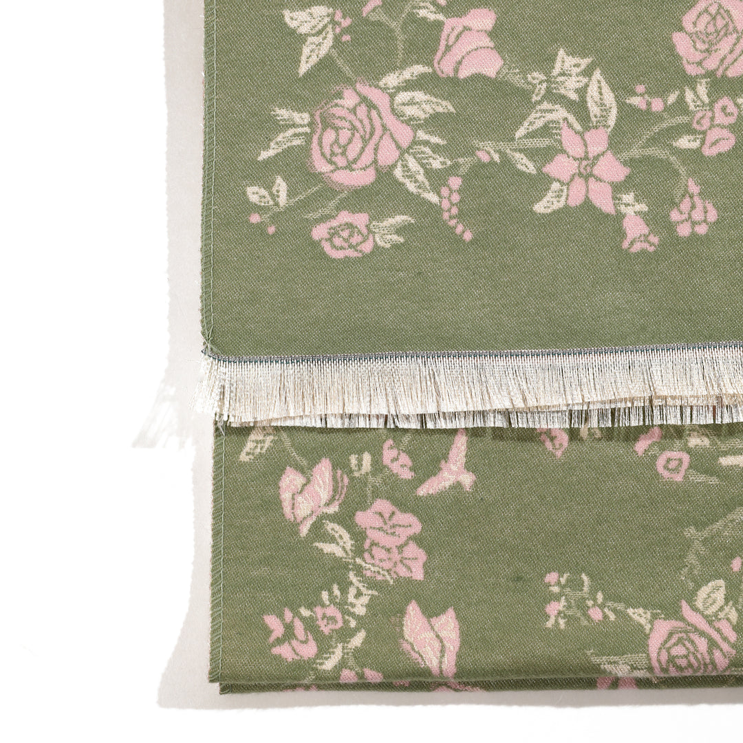 Eden Bloom Reversible Shawl - Green Pink