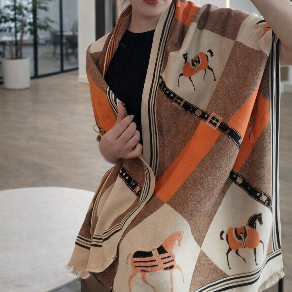 Ethereal Grace Heritage Shawl - Brown - Salty Accessories