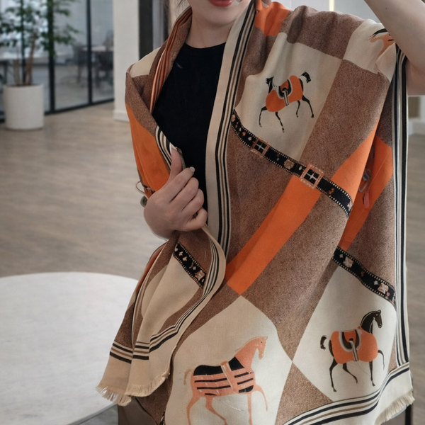 Ethereal Grace Heritage Shawl - Brown
